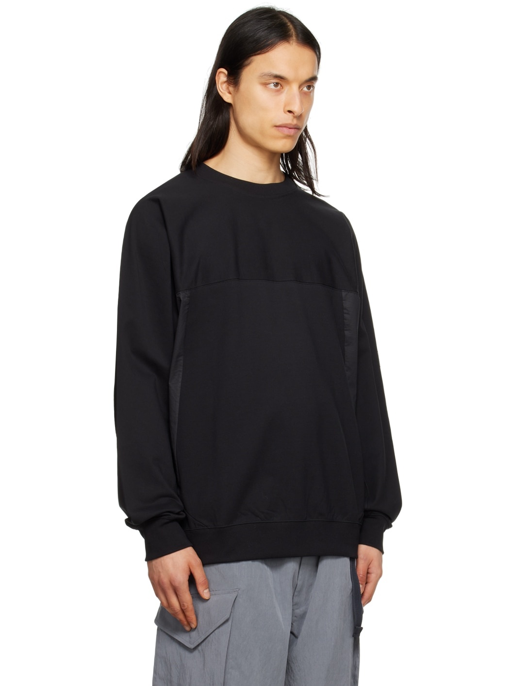 Black Paneled Sweatshirt - 2