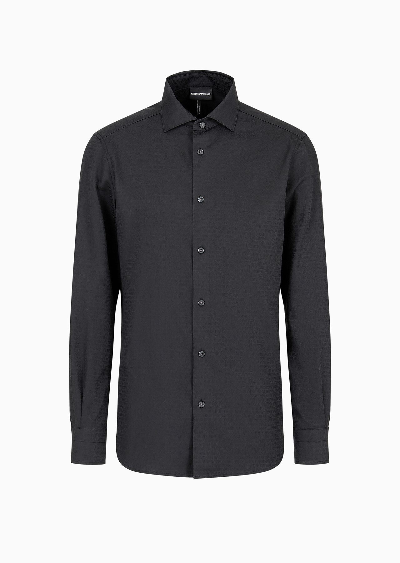 Poplin shirt with embossed EA logo - 1