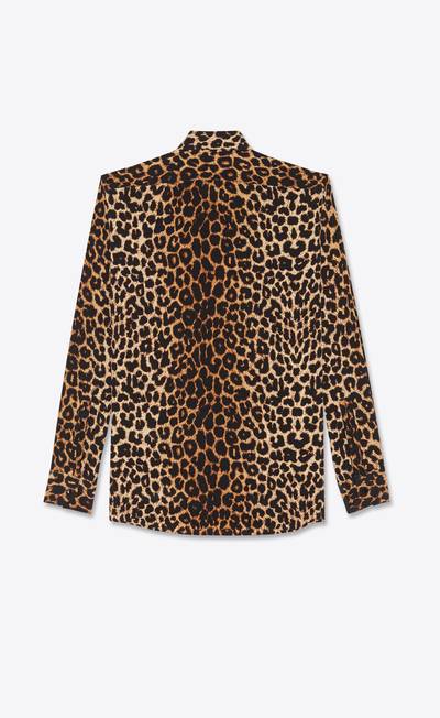 SAINT LAURENT leopard-print shirt in crepe de chine outlook