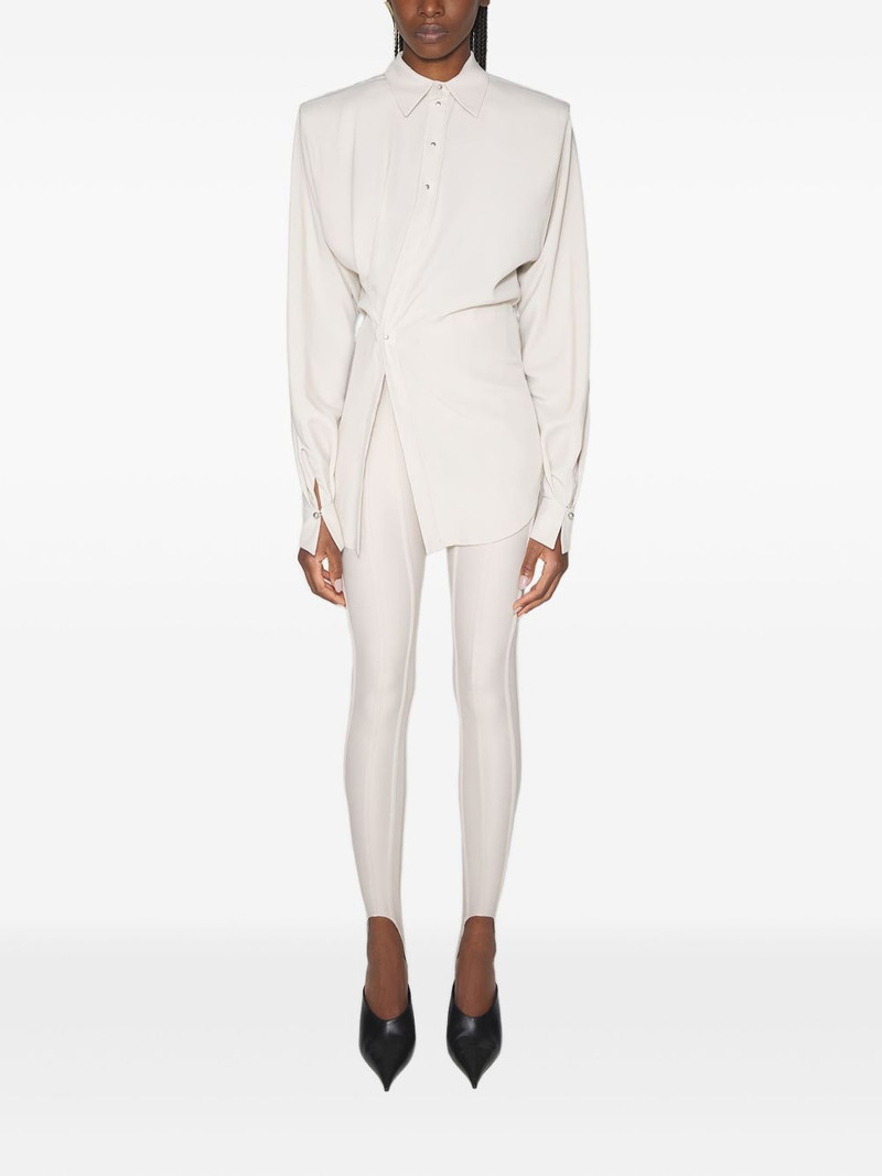 MUGLER draped-shoulder button shirt outlook
