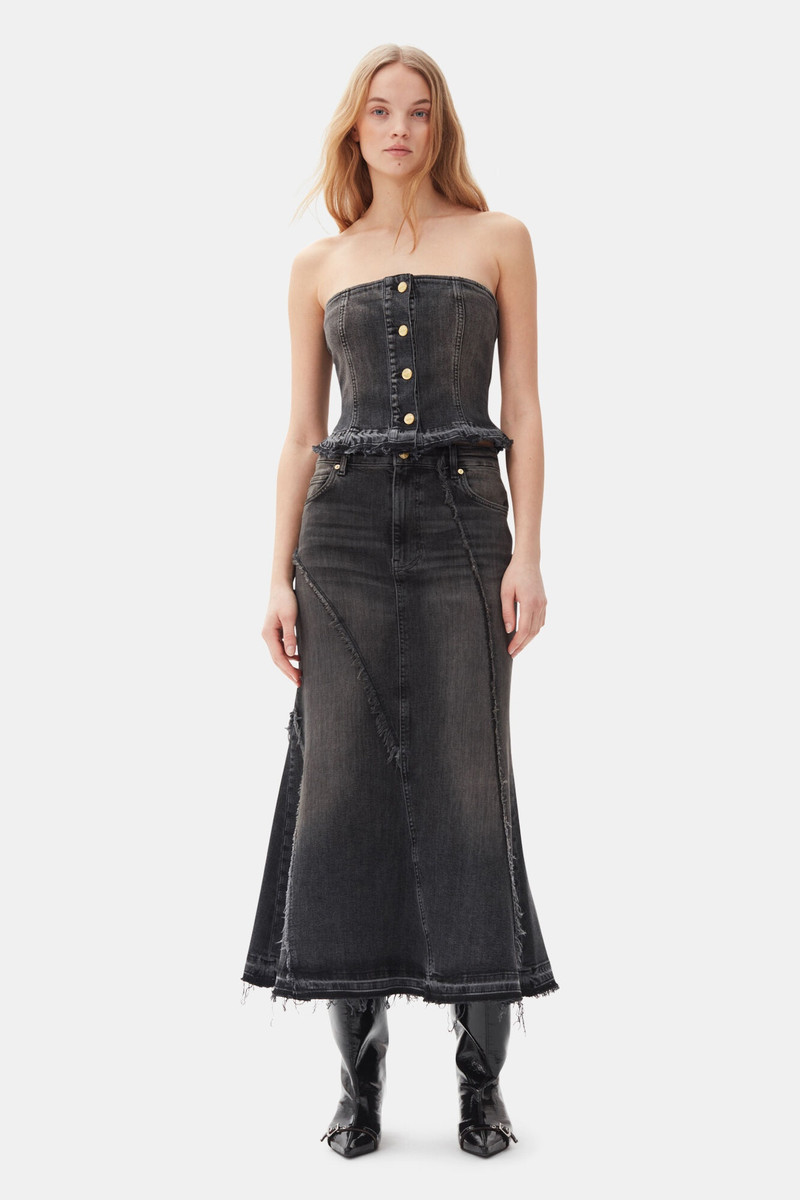 GANNI WASHED BLACK DENIM SKIRT outlook