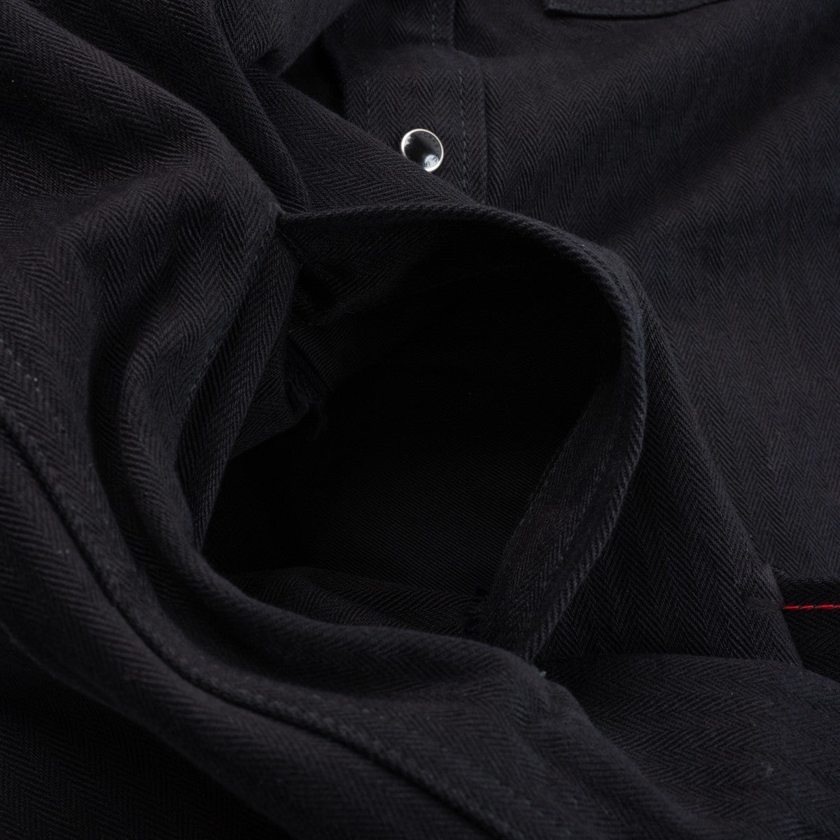 IHSH-410-BLK 14oz Herringbone CPO Western Shirt Black - 7