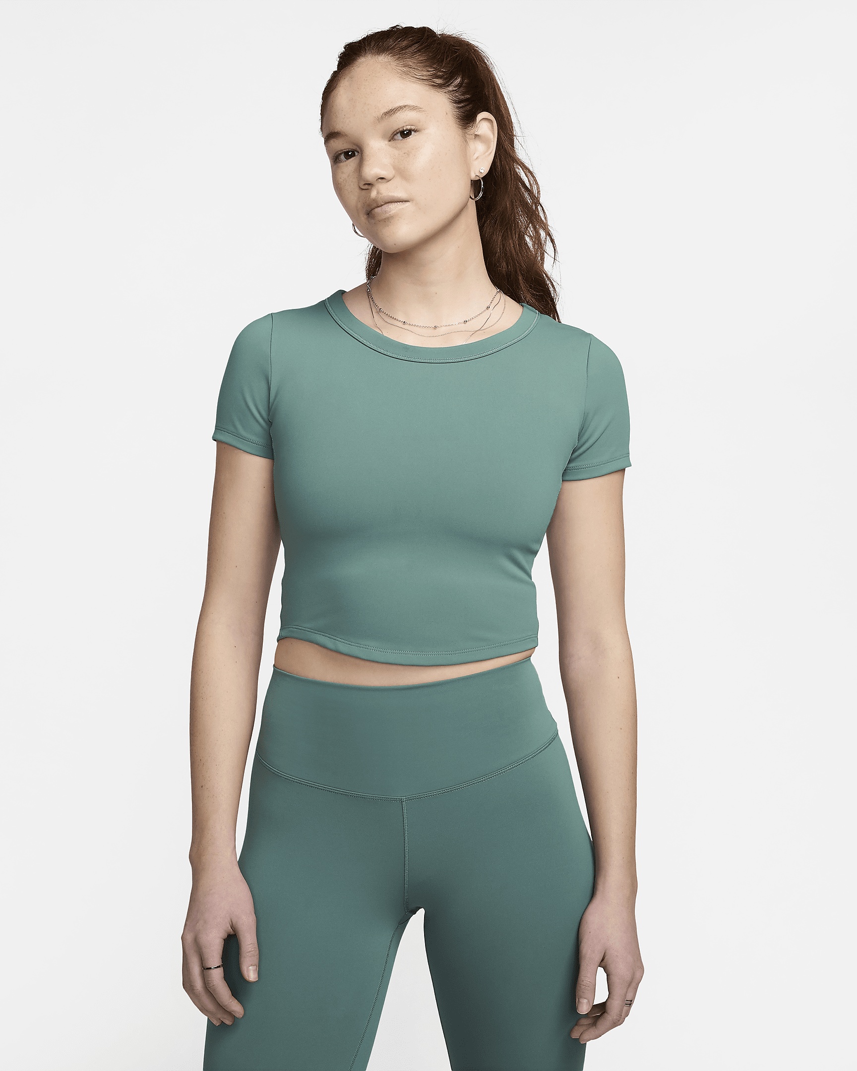 Nike One Fitted Women's Dri-FIT Short-Sleeve Cropped Top - 1