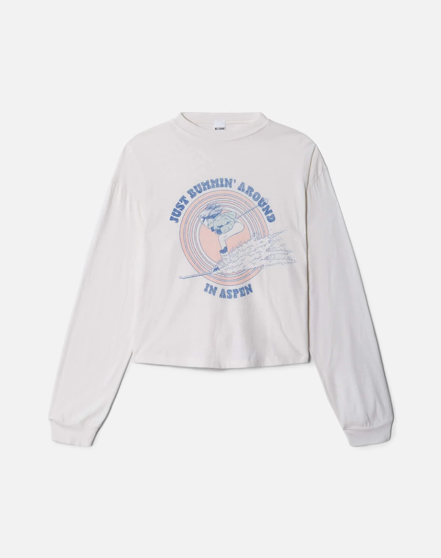 Boxy Boyfriend "Ski Bum" Long Sleeve - Vintage White - 1