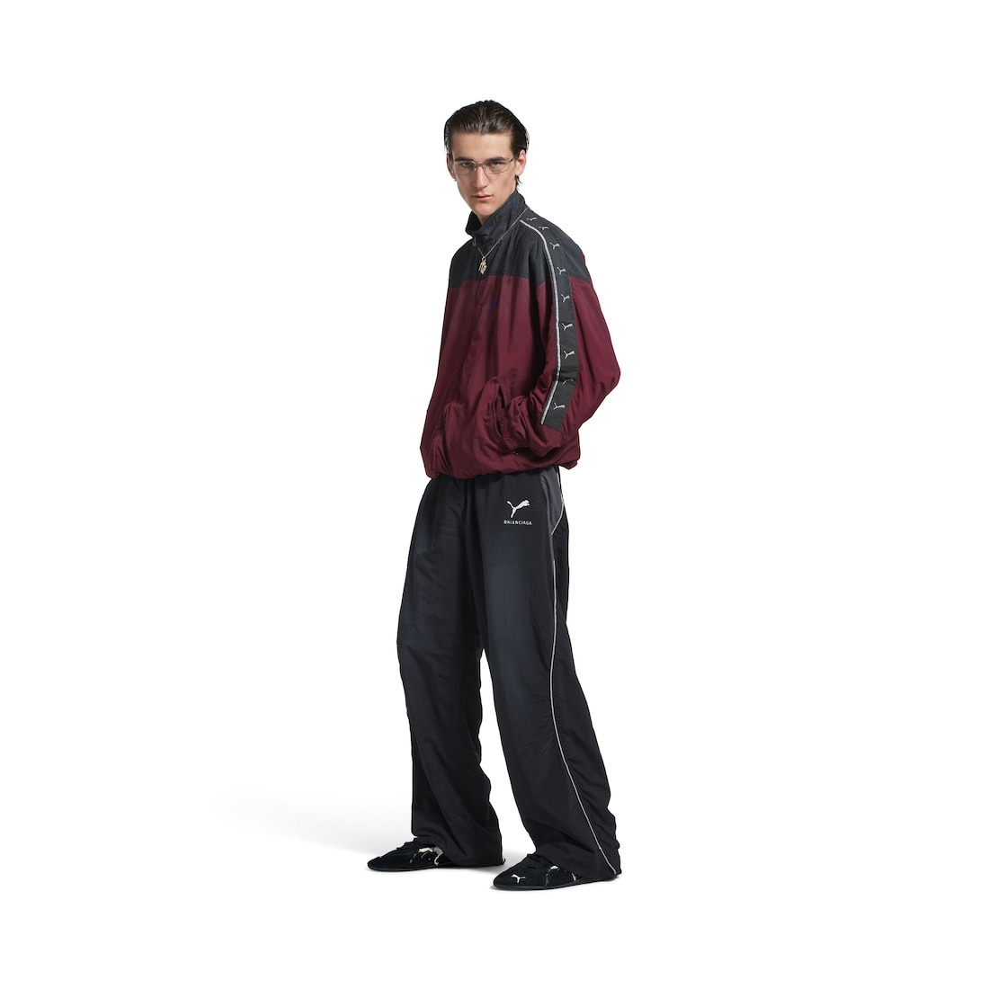 Balenciaga I Puma Tracksuit Jacket in Burgundy - 2