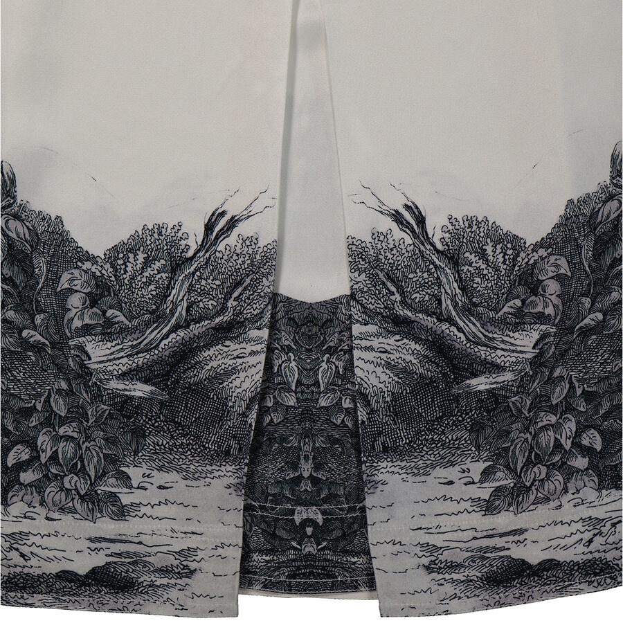 Burberry Ladies Light Walnut Deer Sketch Printed Skirt - 7