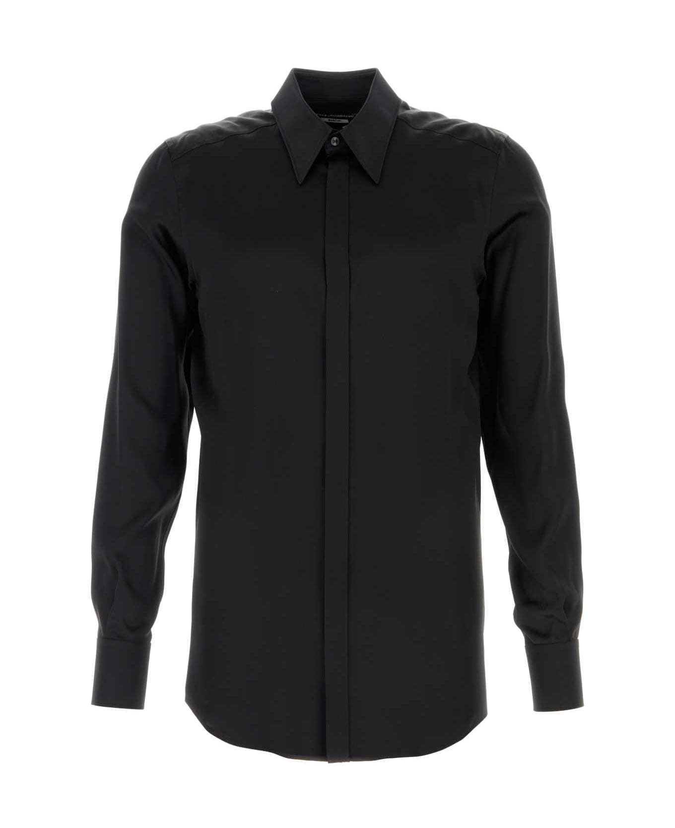 Black Satin Martini Shirt - 1