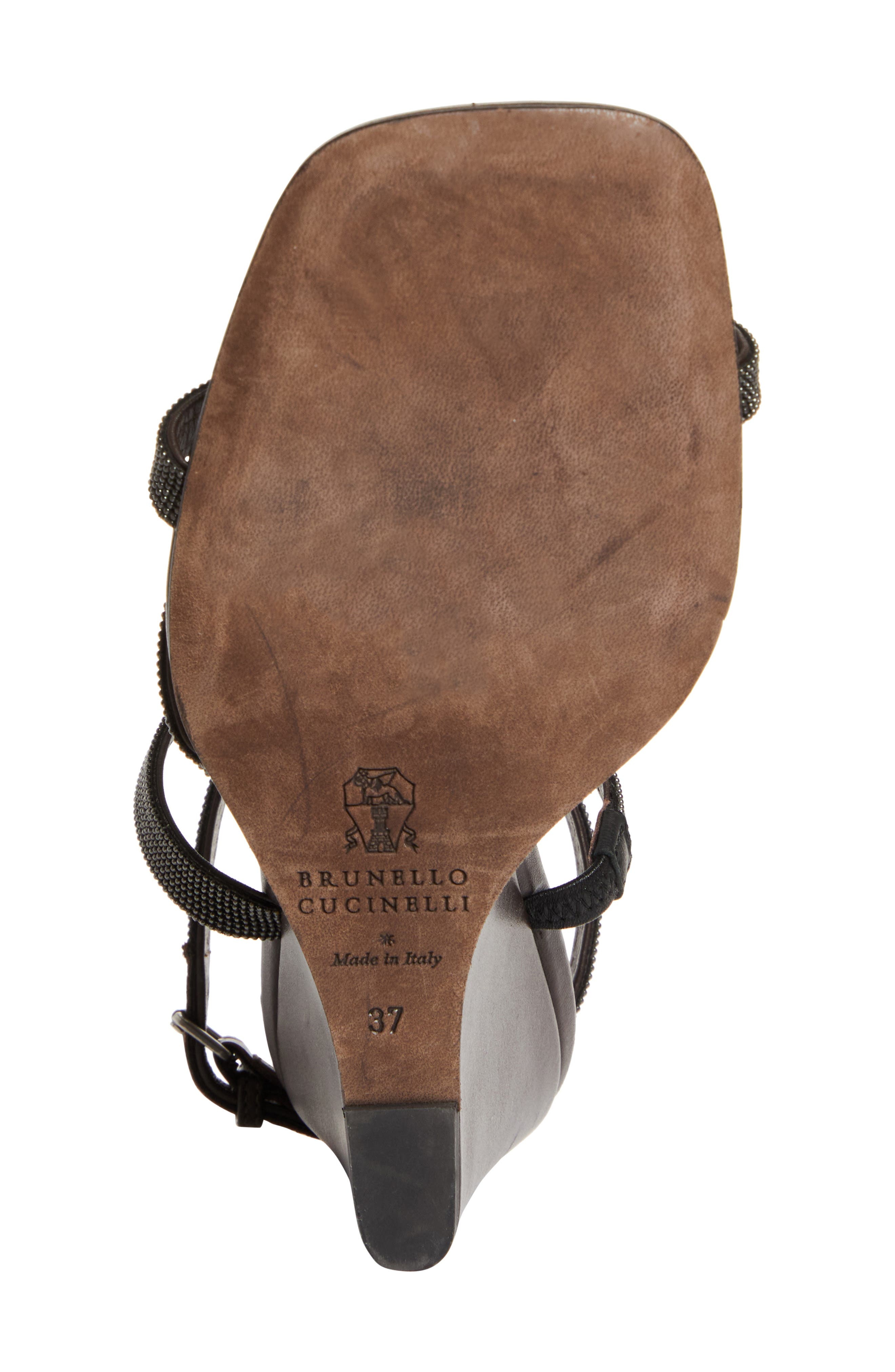 Brunello Cucinelli Monili Strap Wedge Sandal in Testa Moro at Nordstrom - 6