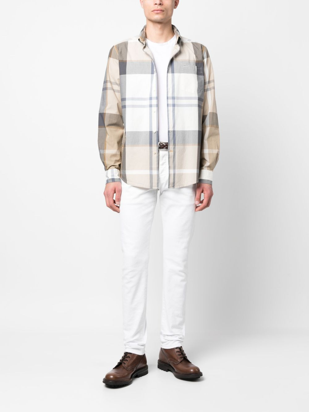 long-sleeve plaid cotton shirt - 2