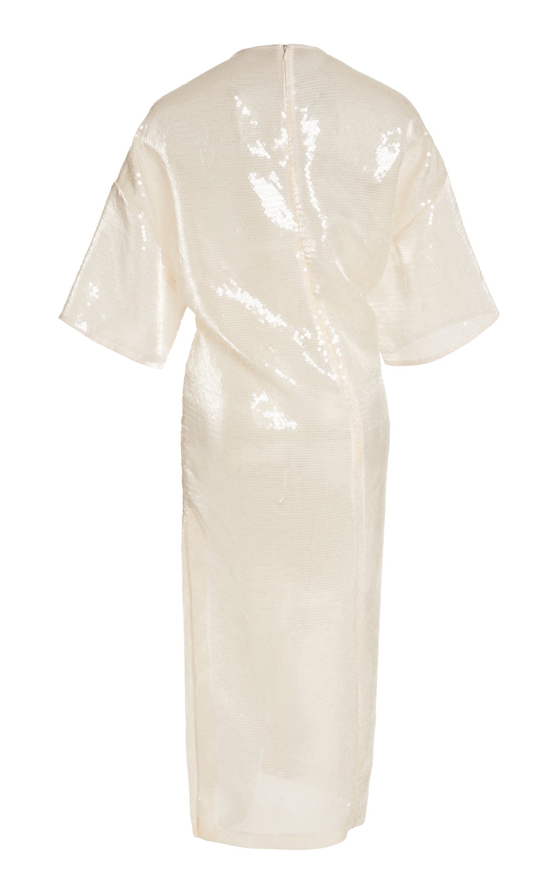 KNOTTED SEQUIN DRESS IVORY - 14