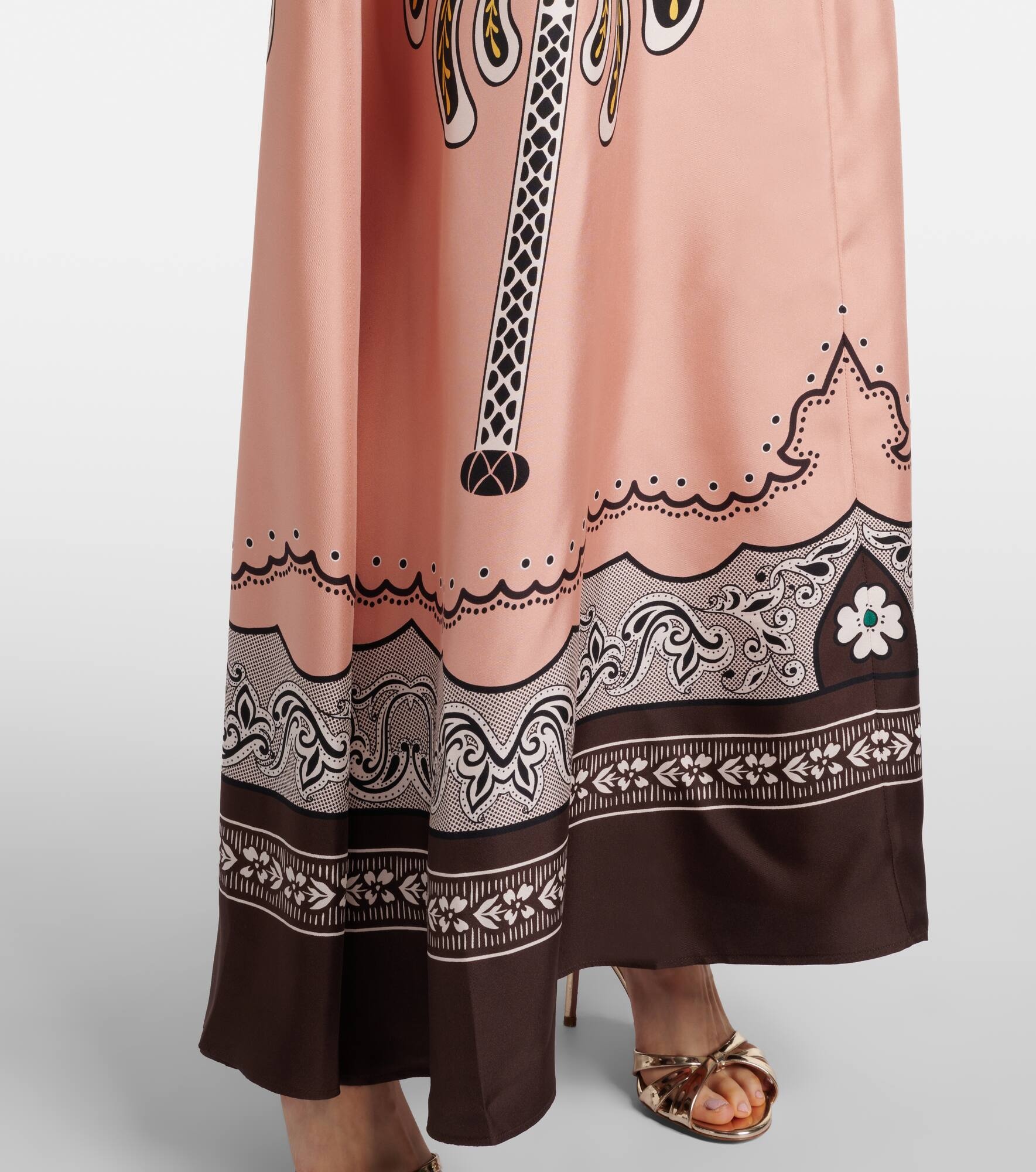 Muumuu printed silk twill maxi dress - 6