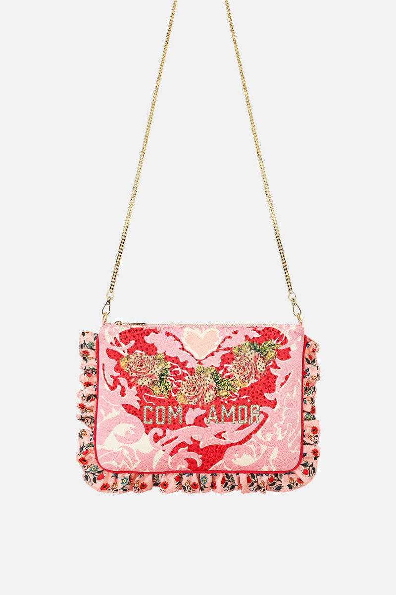 FRILL EDGE CROSSBODY BAG WITH CHAIN STRAP 1