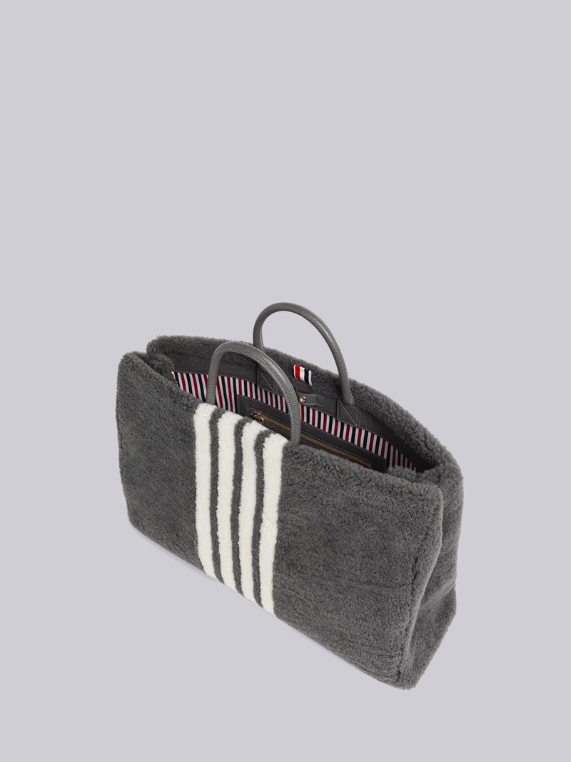 Curly Merino Shearling 4-Bar Squared Tote 5