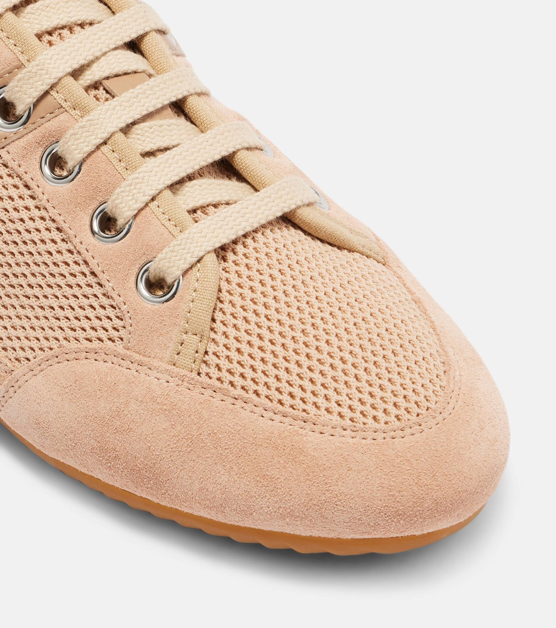 Slim suede-trimmed sneakers - 5