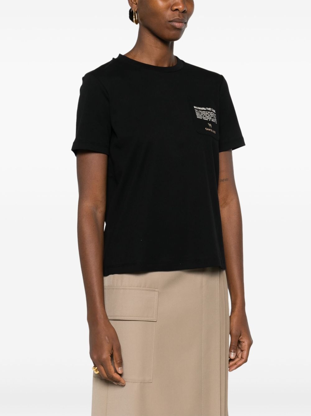 Sax logo-embroidered cotton T-shirt - 3