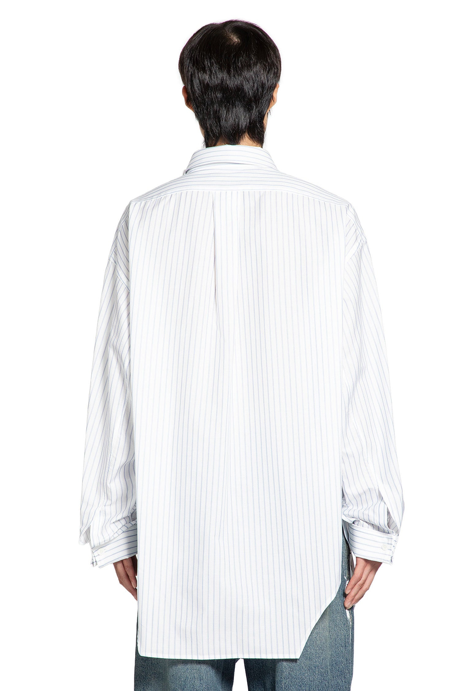 Cotton Poplin Pinstriped Oversized Shirt - 3