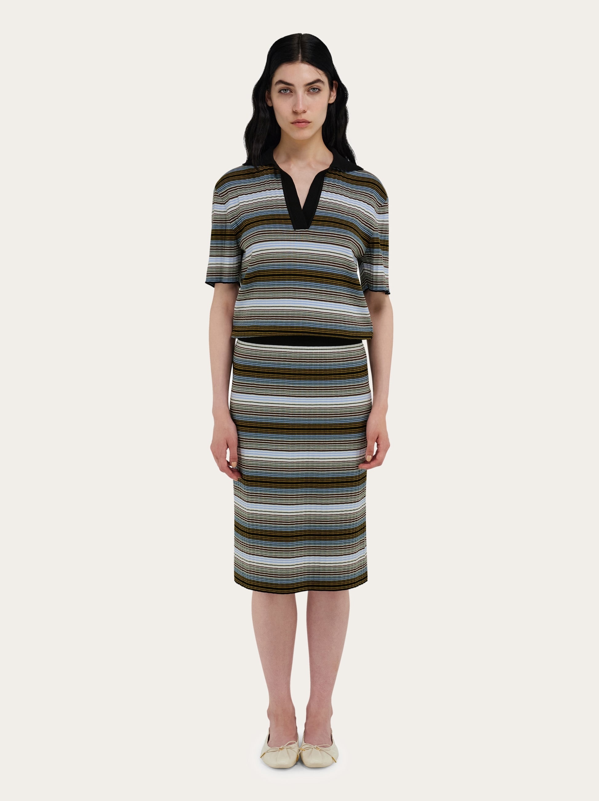 Knitted striped dress - 7