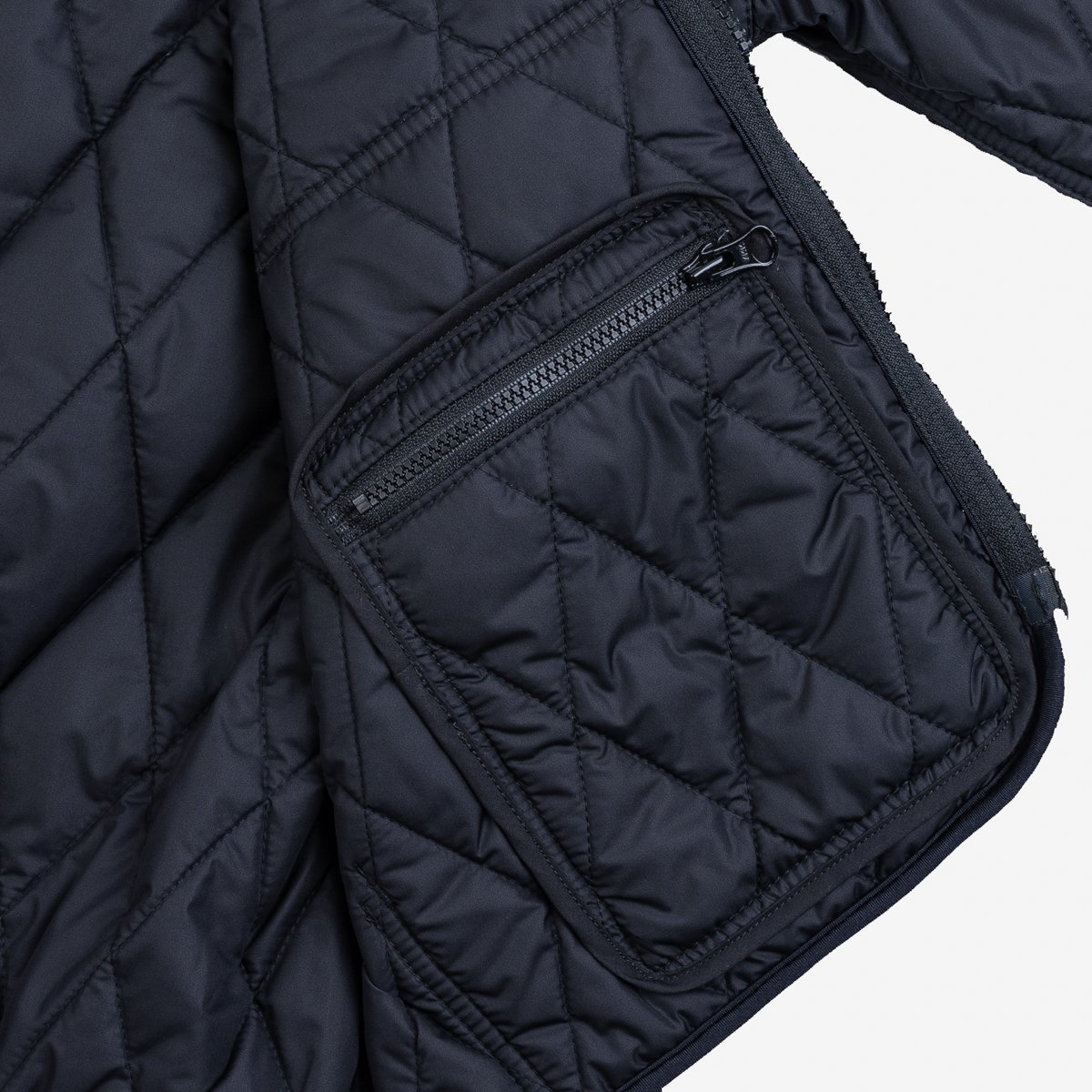 IHJ-118-BLK Collarless Lightweight Quilted Jacket - Black - 11