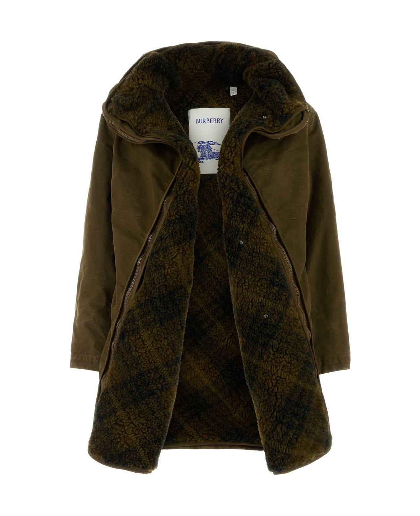 Army Green Gabardine Reversible Jacket - 1