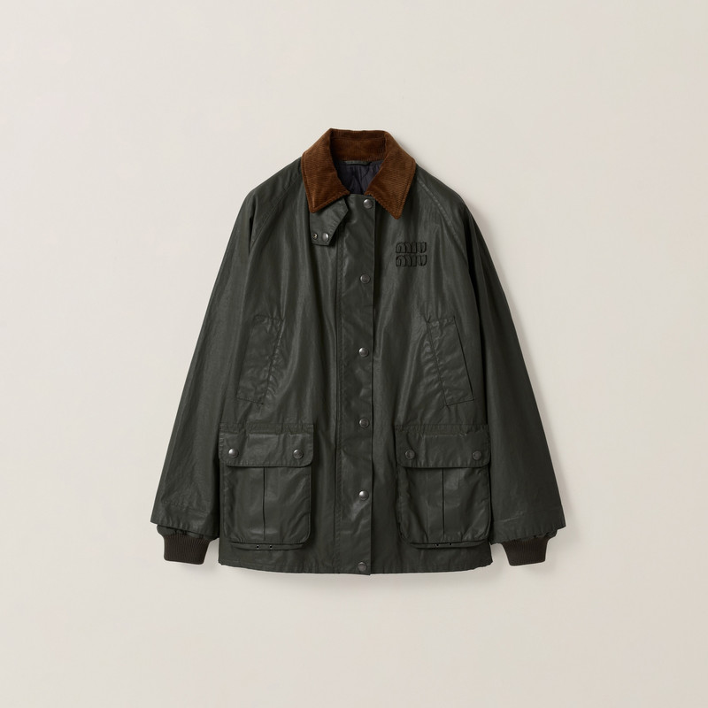 Resin-finish poplin caban jacket 1