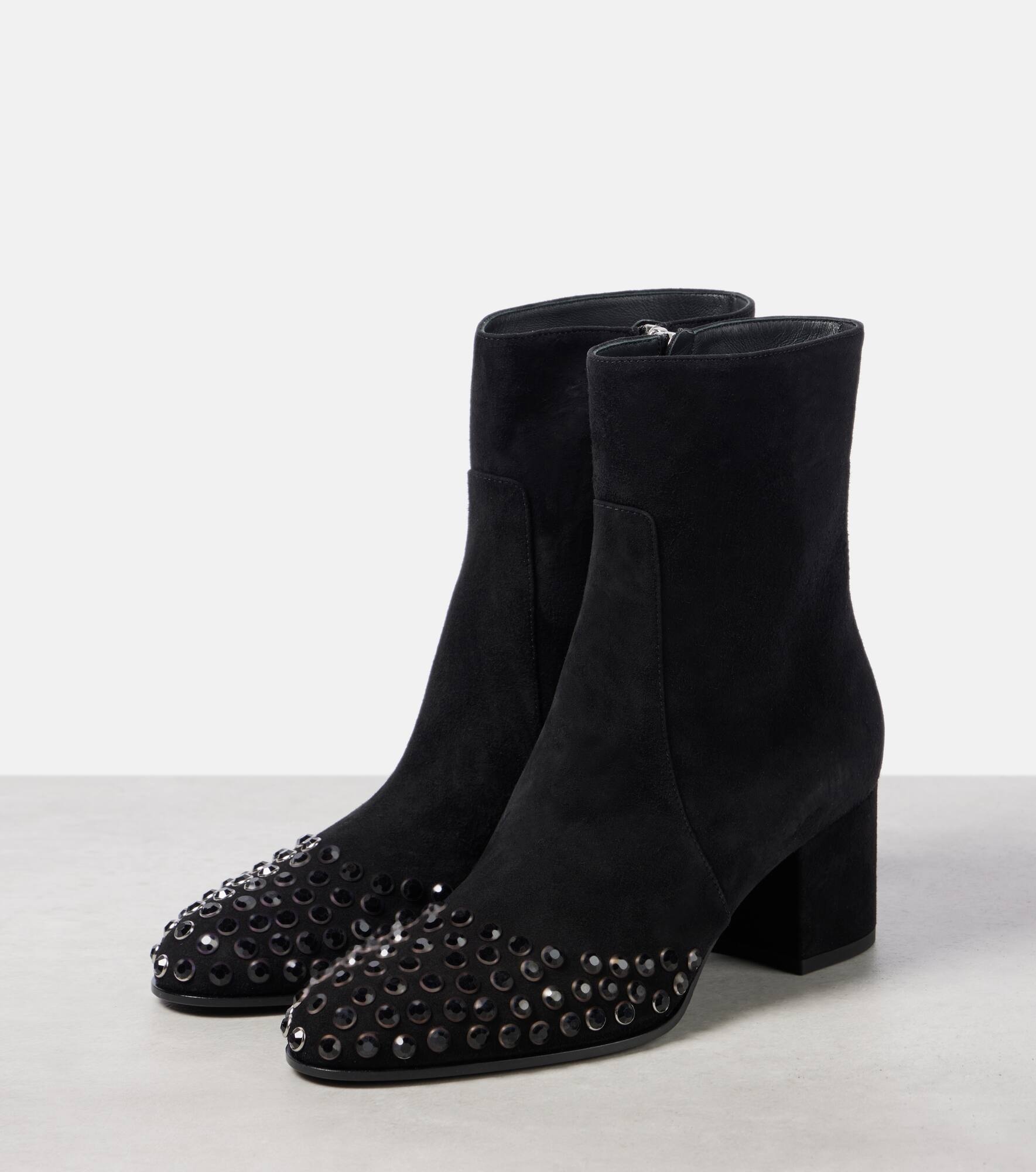 Embellished suede ankle boots - 4