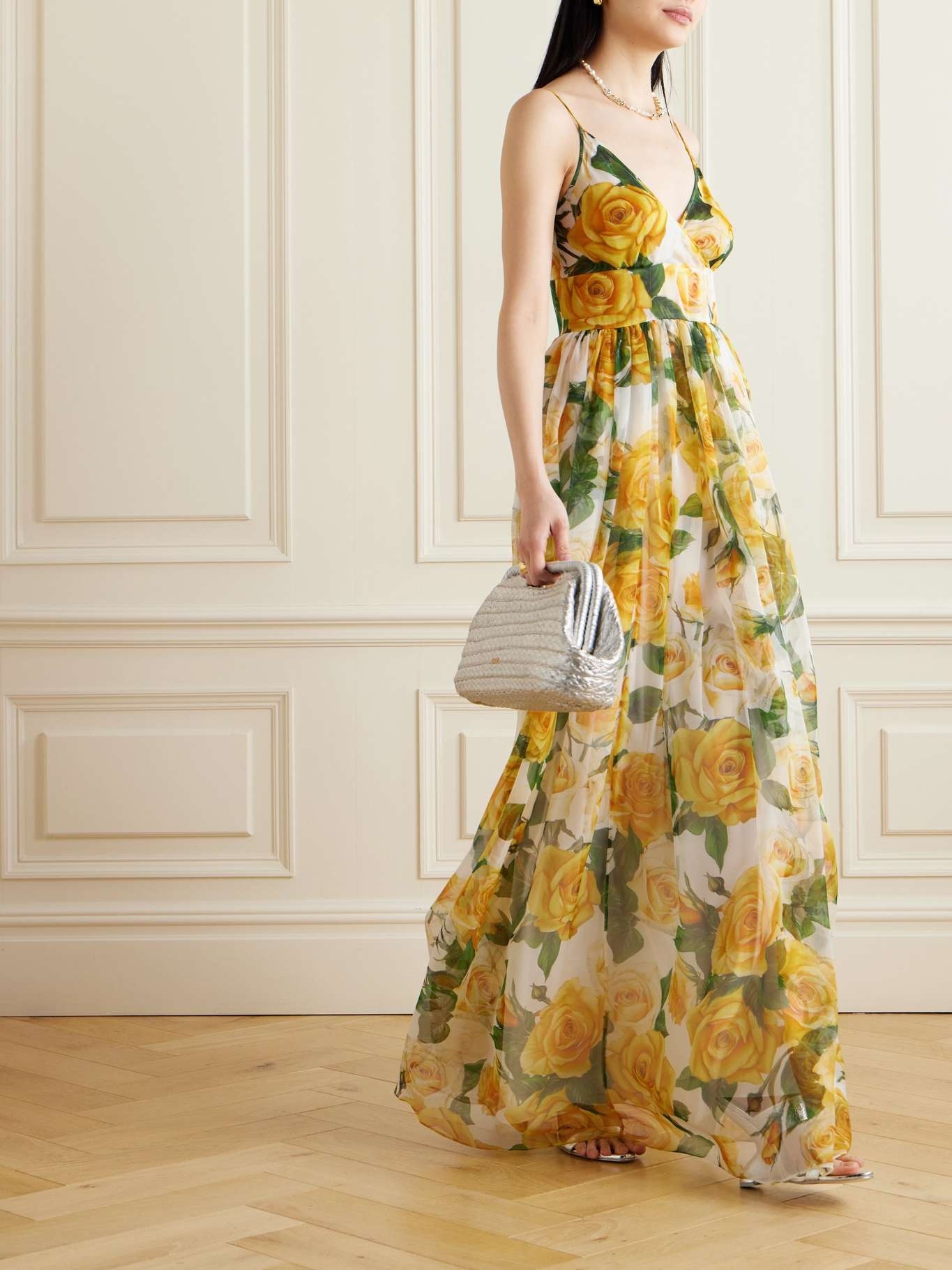 Floral-print silk-chiffon maxi dress - 2