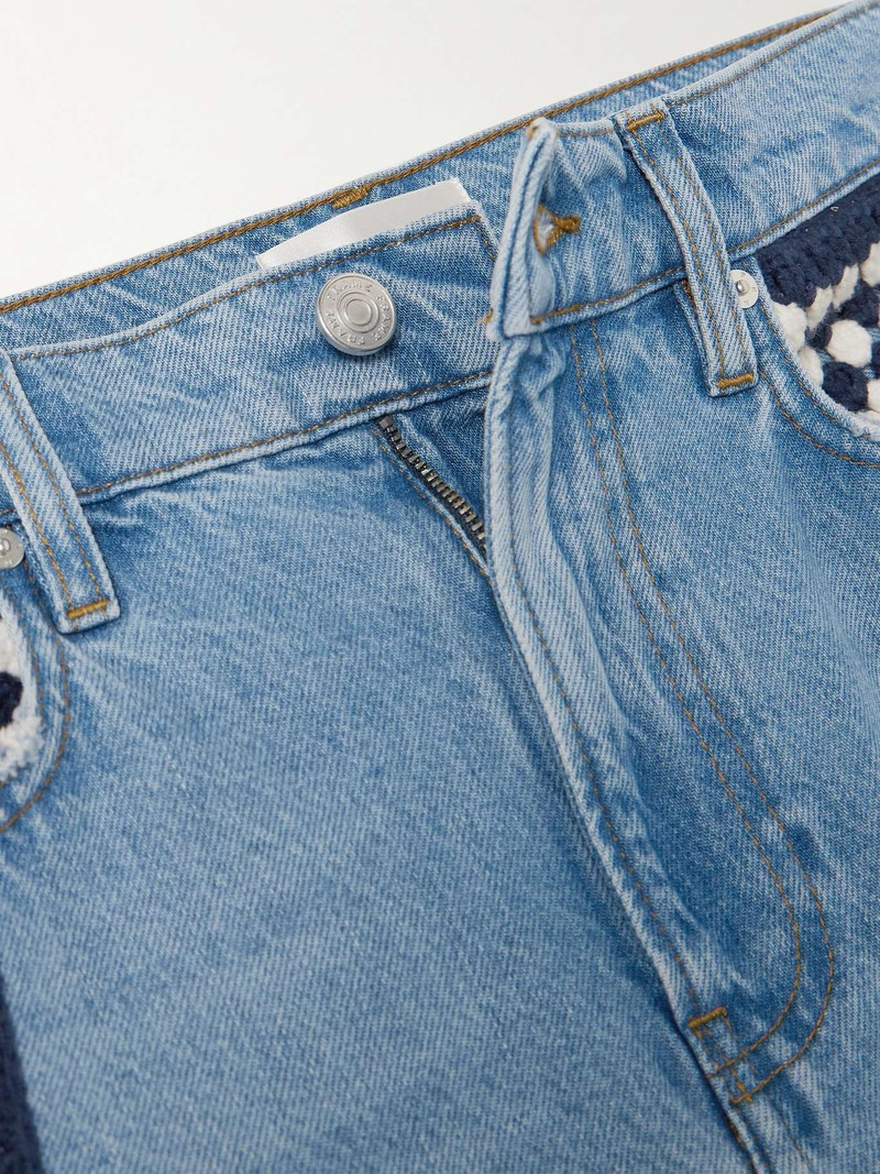 Le Jane cropped crochet-trimmed high-rise straight-leg jeans 5