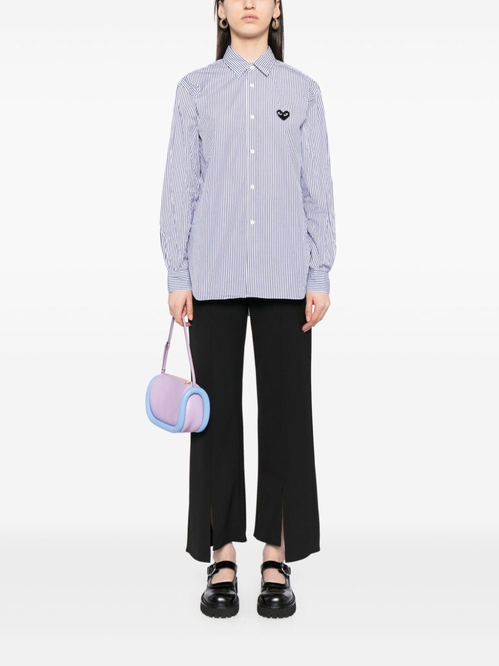 logo-patch cotton shirt - 3