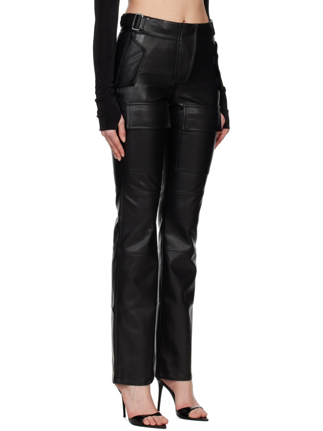 Black Cinch Faux-Leather Trousers - 2