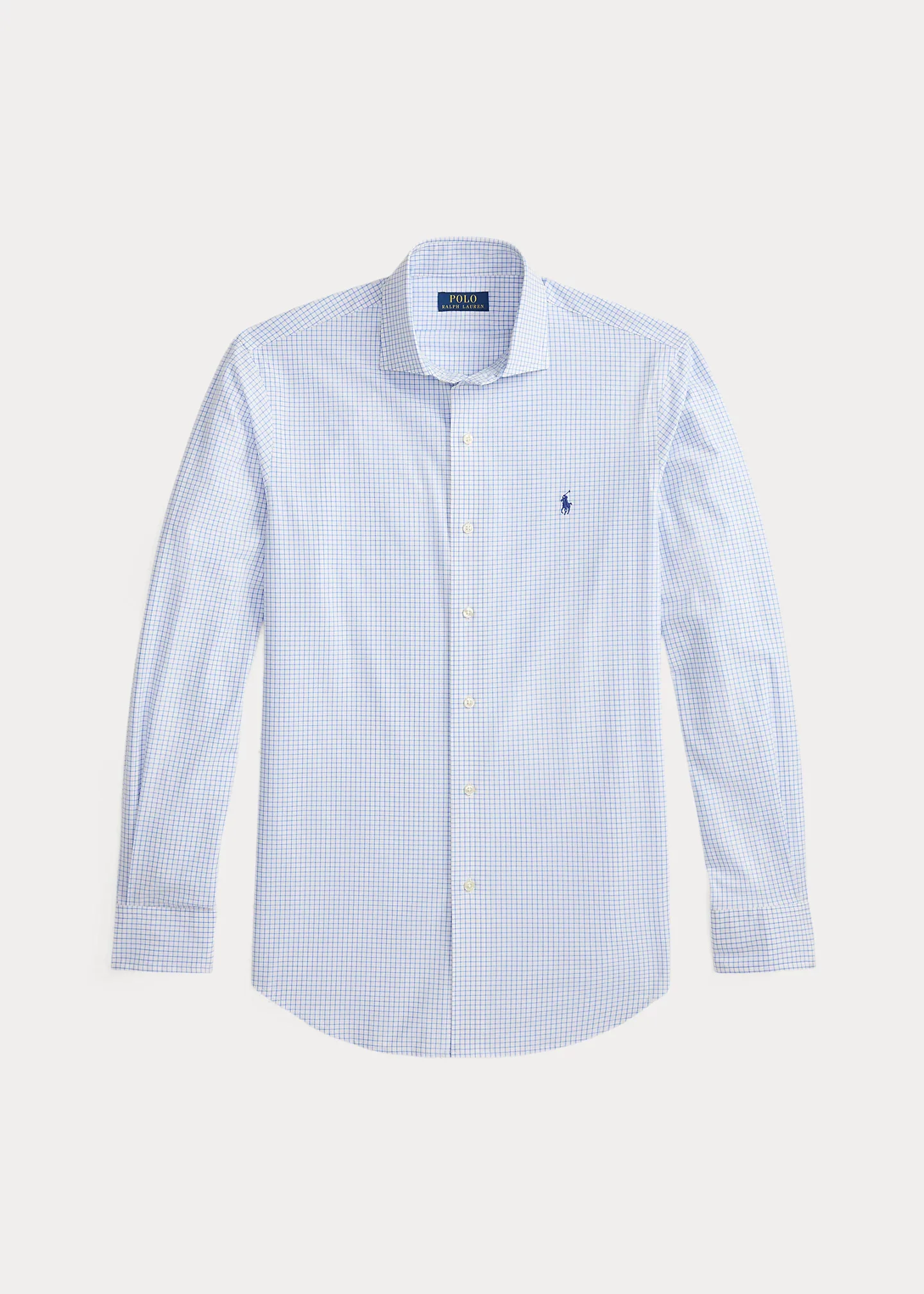 Classic Fit Plaid Stretch Poplin Shirt - 1