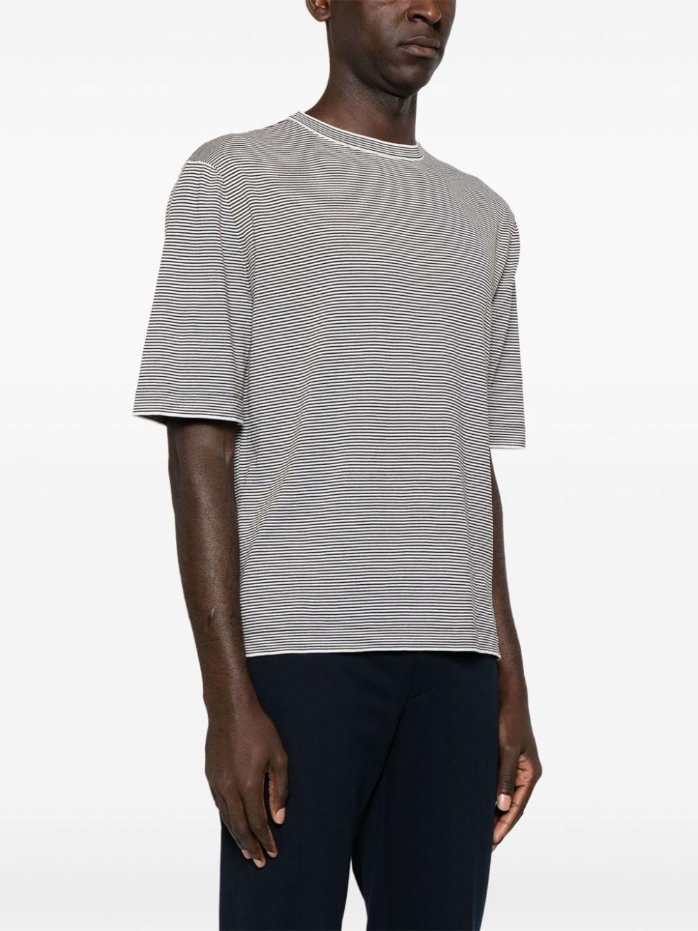striped cotton T-shirt - 3