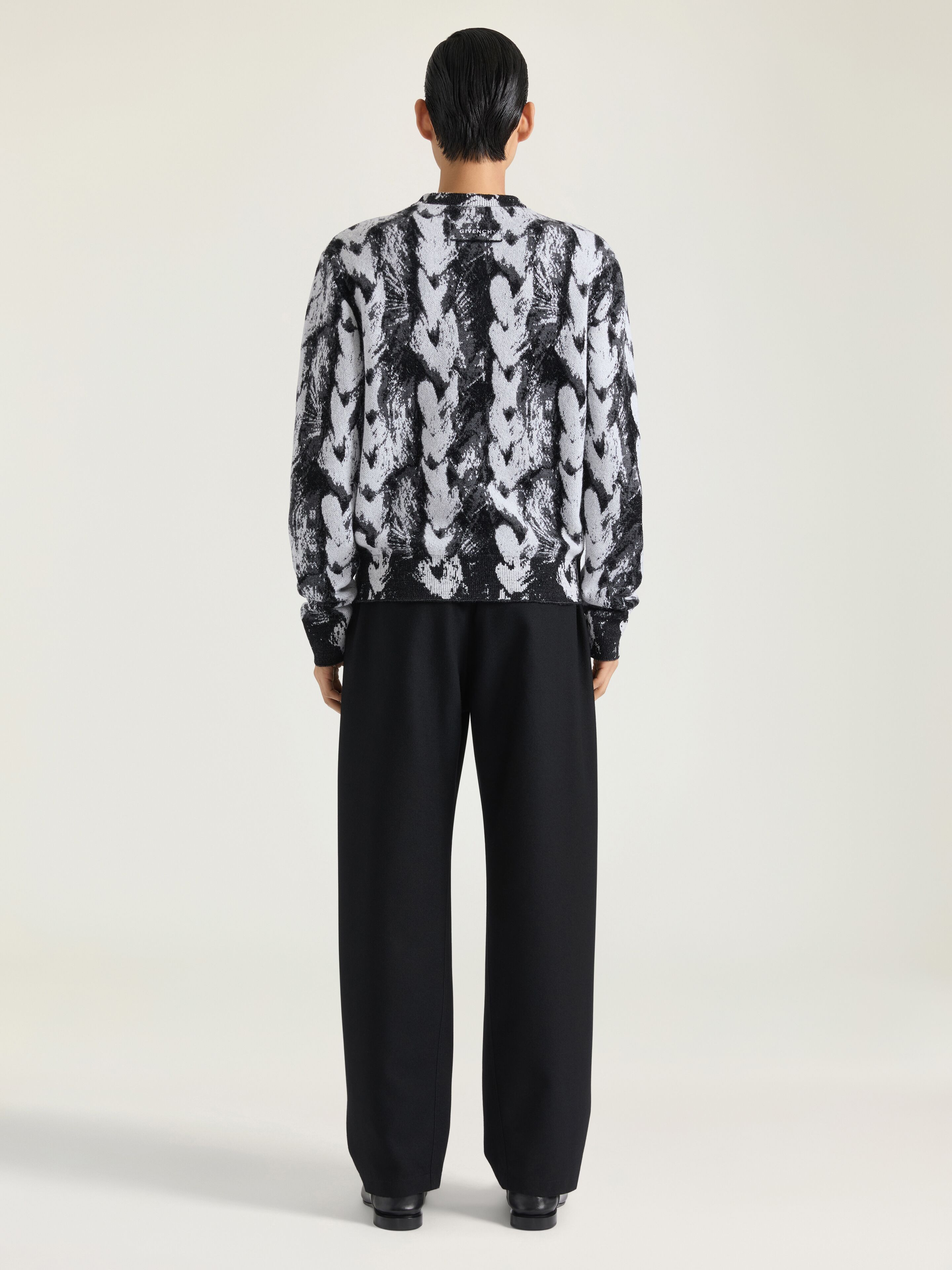 SWEATER IN MIX WOOL KNIT WITH HAIR JACQUARD - 3