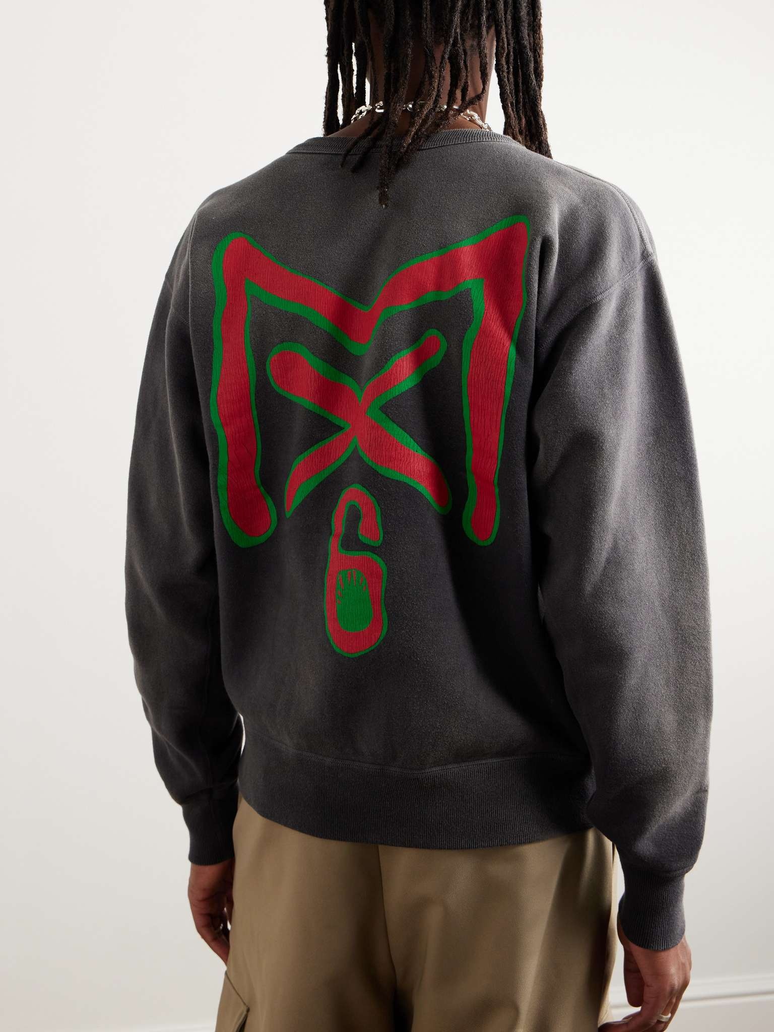 Distressed Logo-Print Cotton-Jersey Sweatshirt - 3