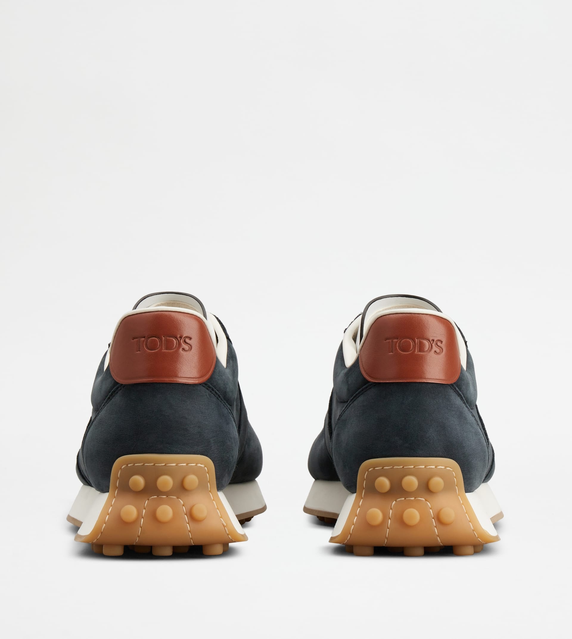SNEAKERS IN LEATHER - WHITE, BLUE, BROWN - 2