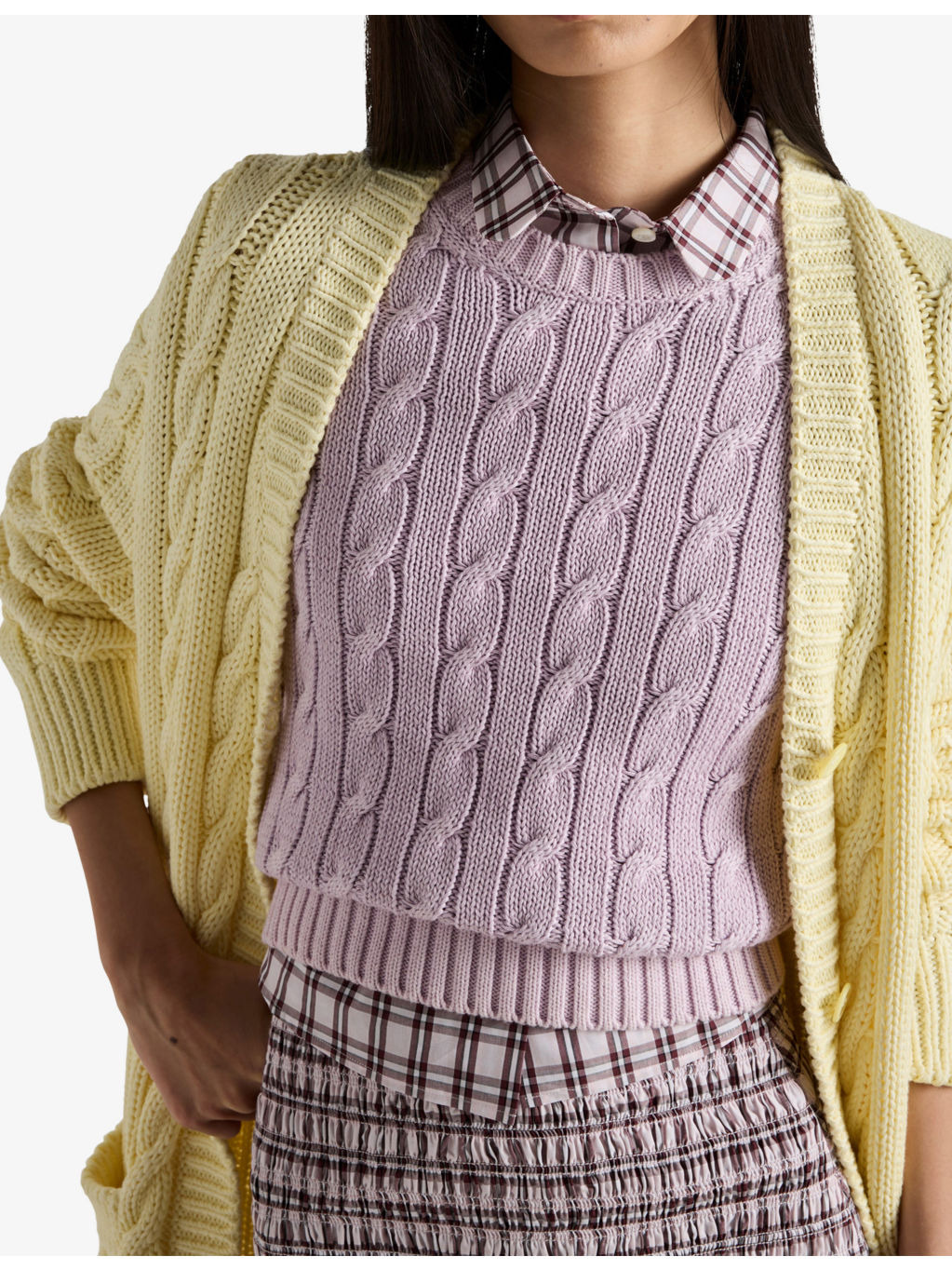 Round-Neck Cable-Knit Cotton Jumper - 3