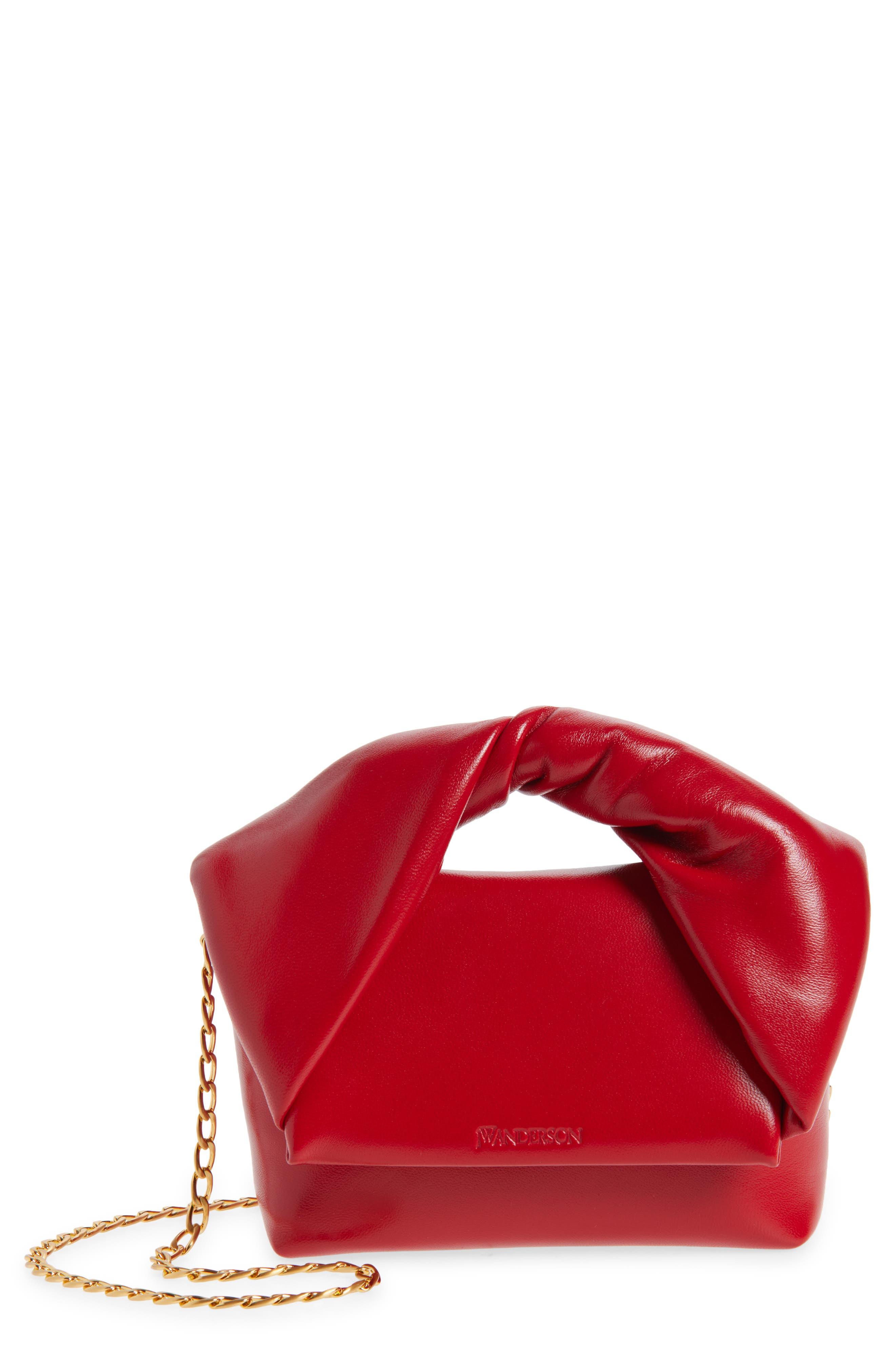 JW Anderson Small Twister Leather Crossbody Bag in Crimson Red 445 at Nordstrom - 1