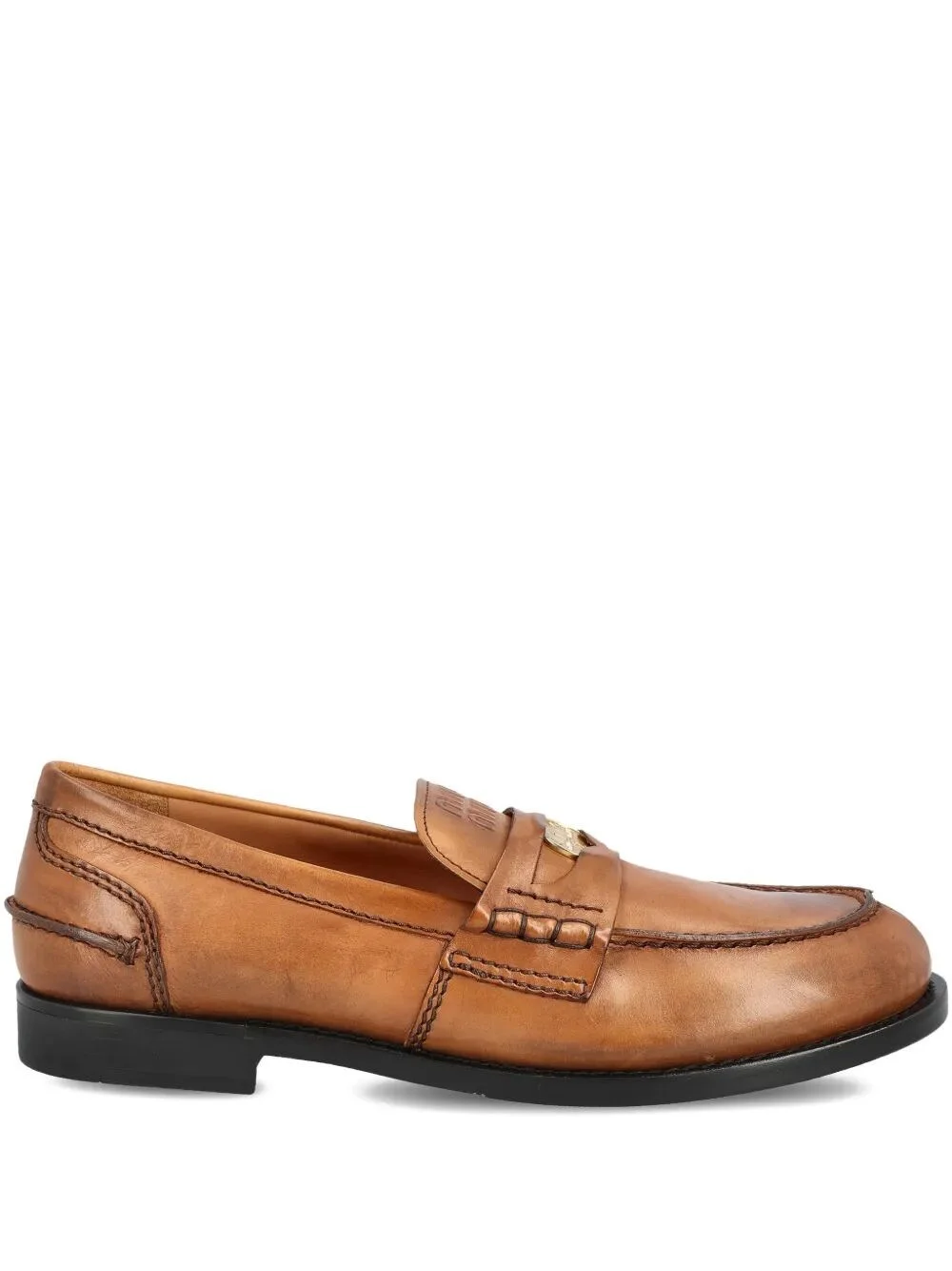 PENNY LOAFERS IN LEATHER WITH GRADIENT FINISH - 1