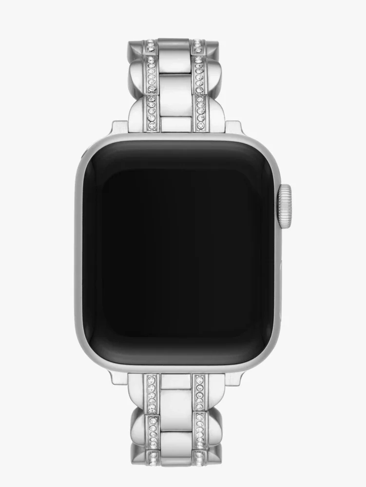 Silver Pavé Stainless Steel Bracelet 38/40mm Band For Apple Watch® - 1