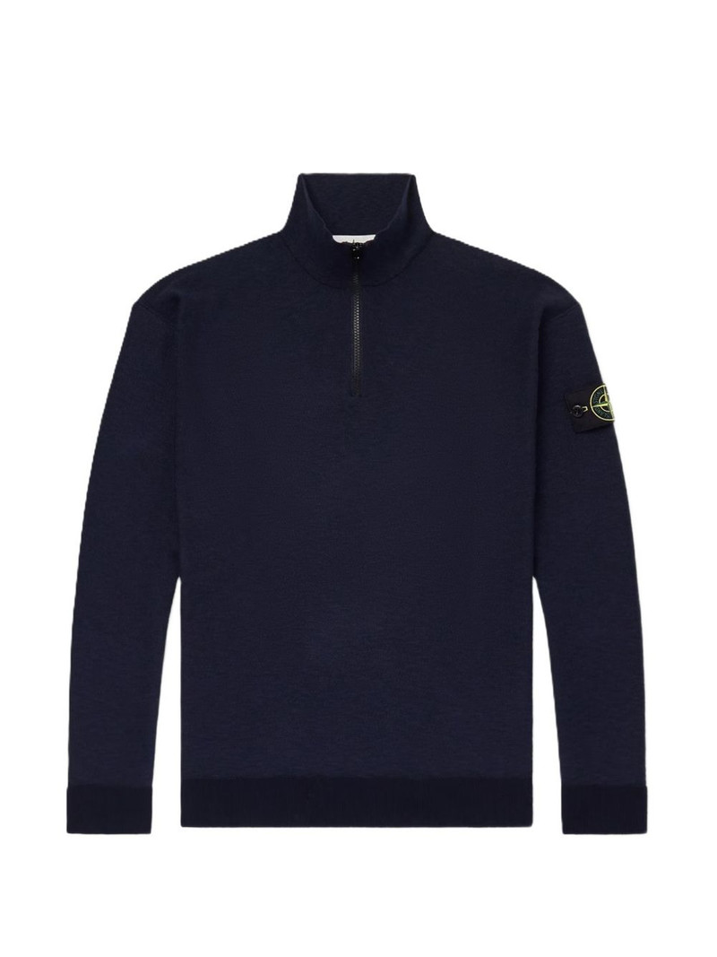 logo-appliquéd zip-up sweater 1