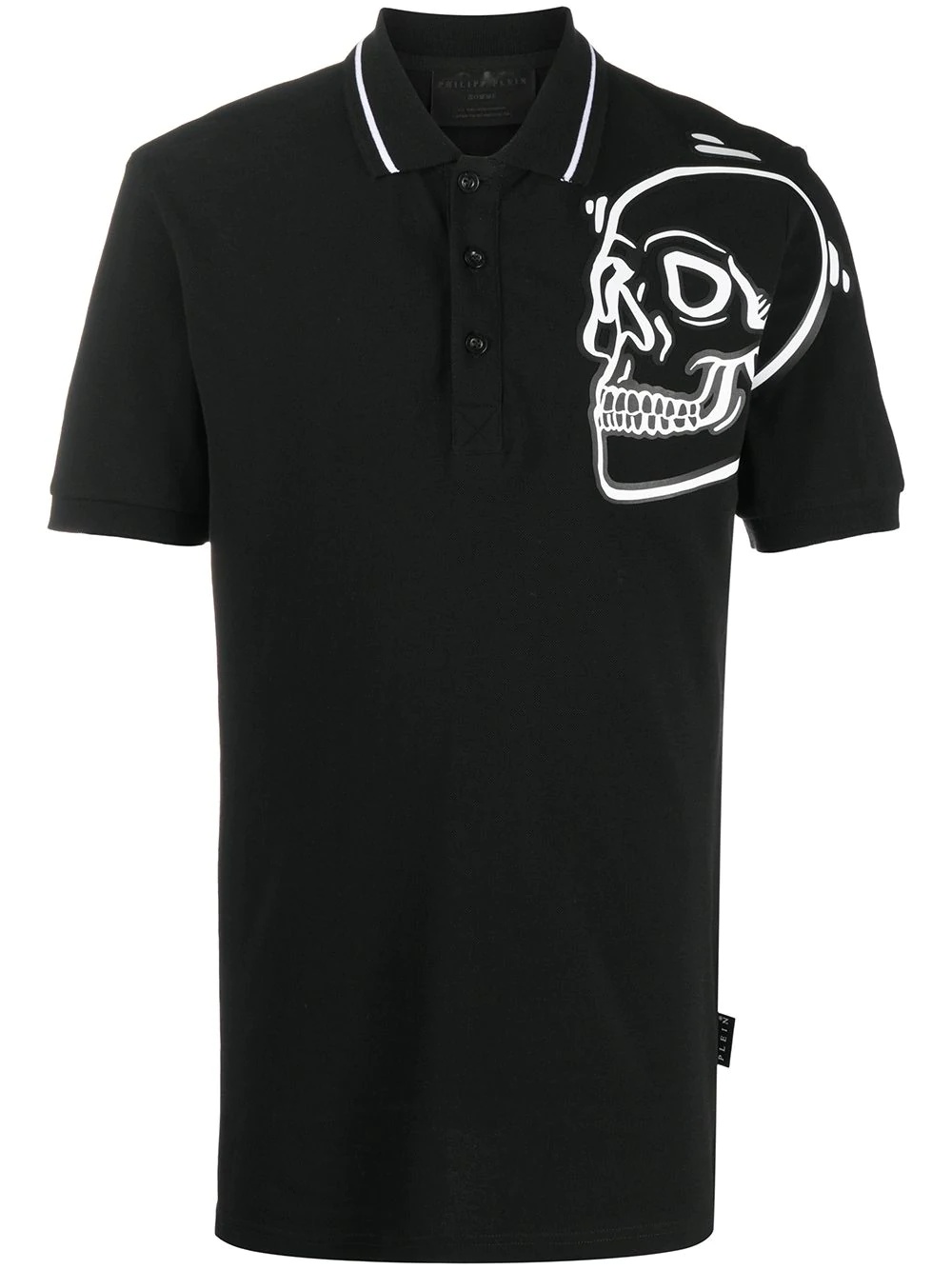 Outline Skull short-sleeved polo shirt  - 1