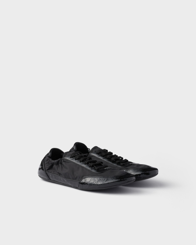 Collapse Re-Nylon and leather sneakers 1