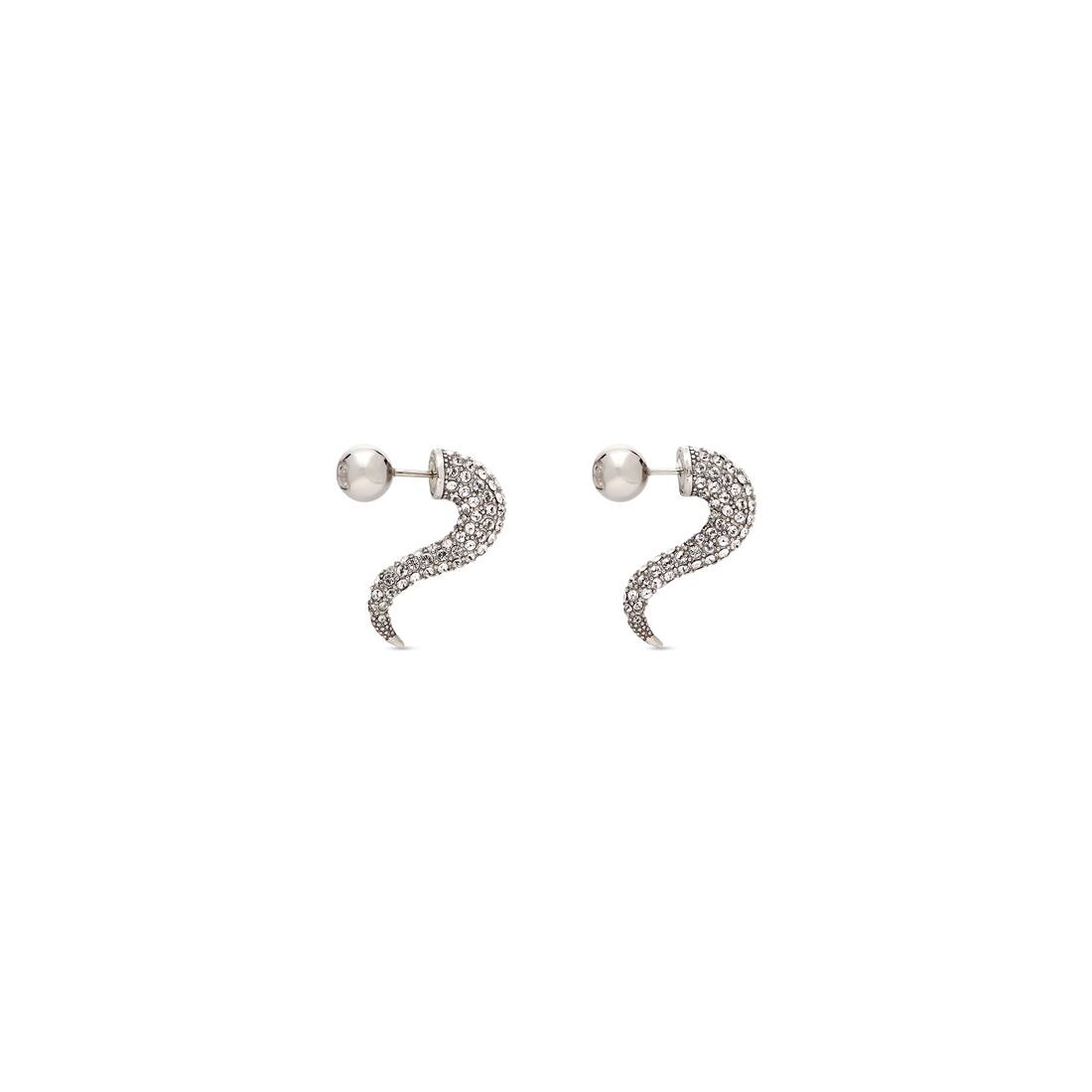 Balenciaga Loop XXS rhinestone-embellished earrings - Silver