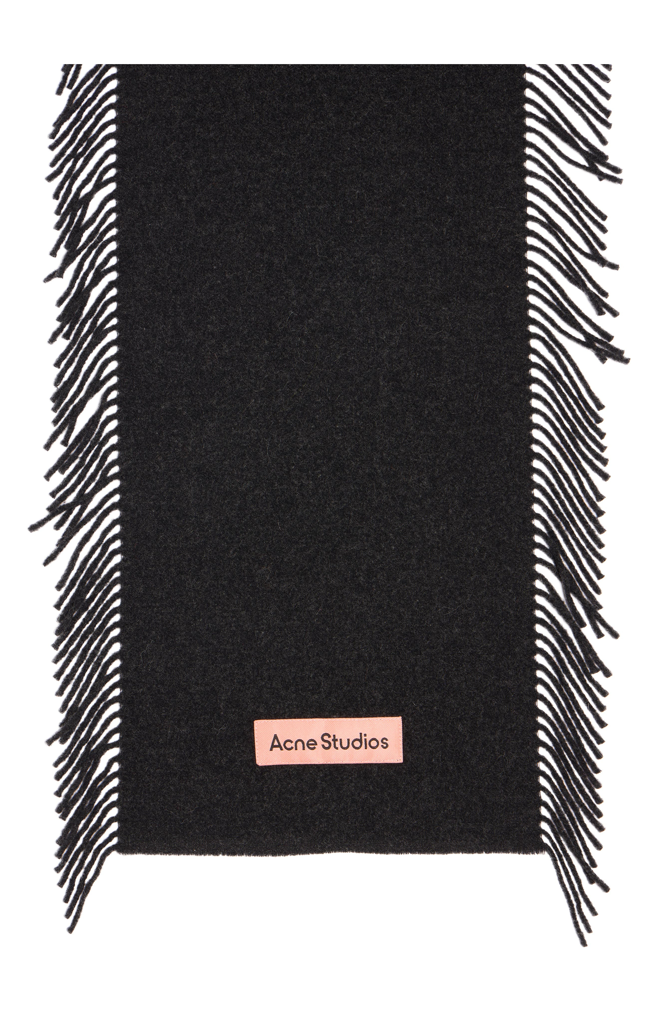 Acne Studios Canada Wool Fringe Scarf in Black Melange at Nordstrom - 4