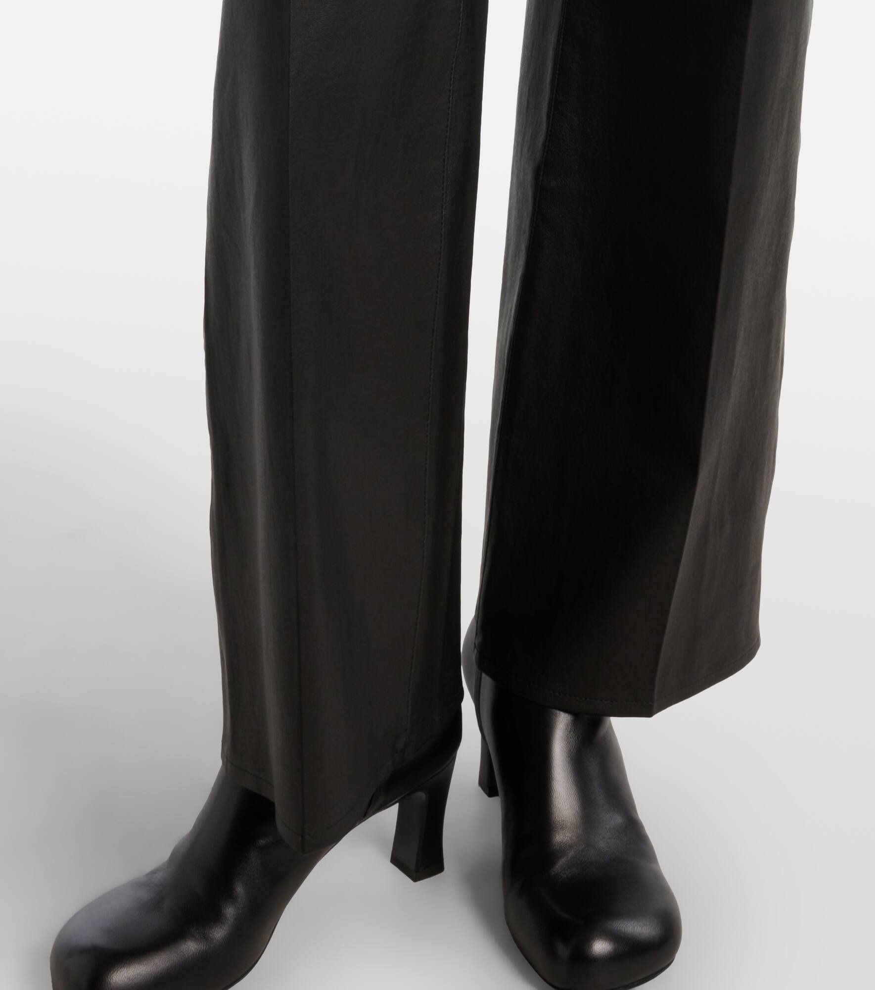 Le Slim Palazzo high-rise leather pants - 4