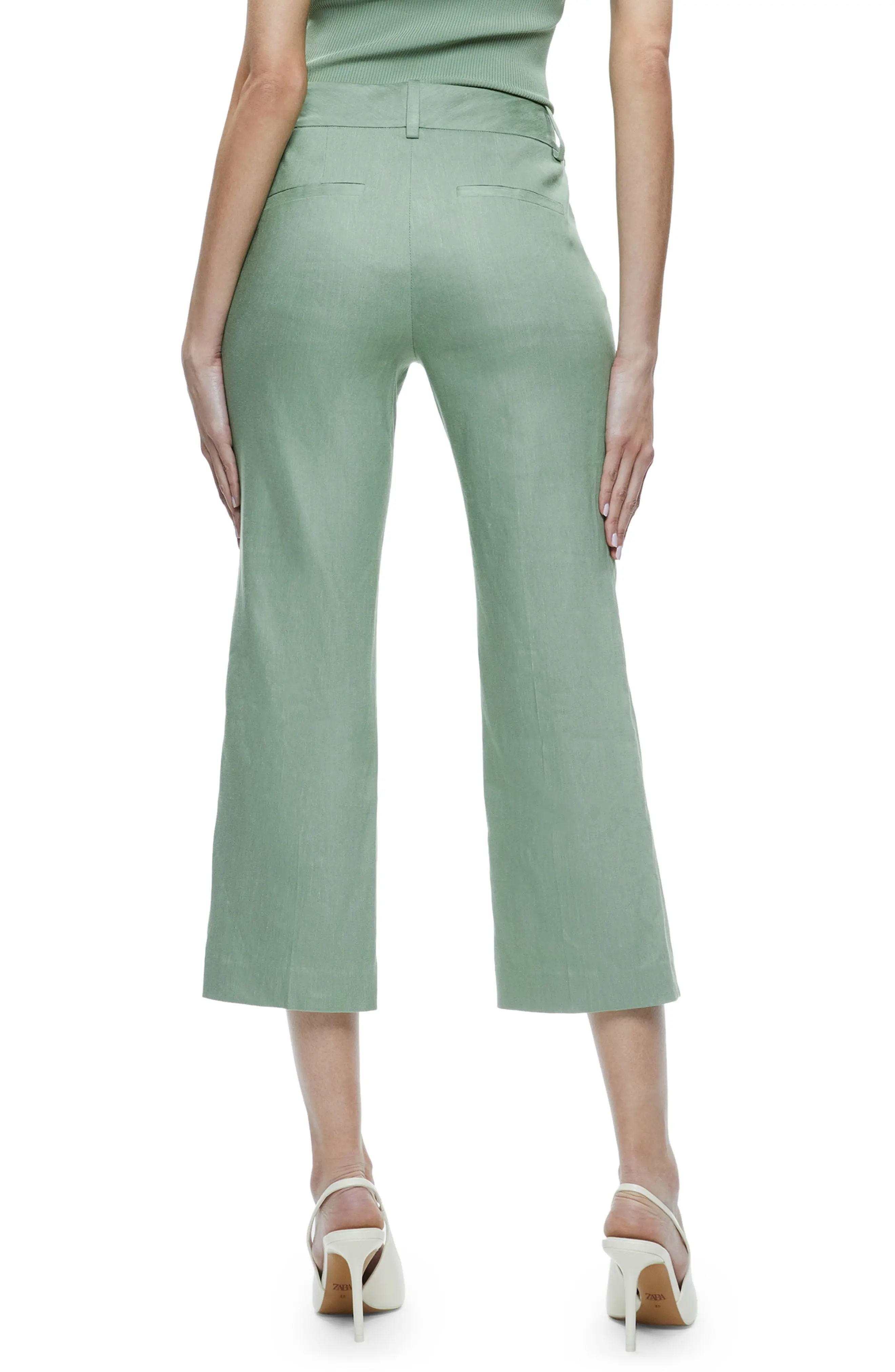 Janis Linen Blend Crop Flare Pants - 2