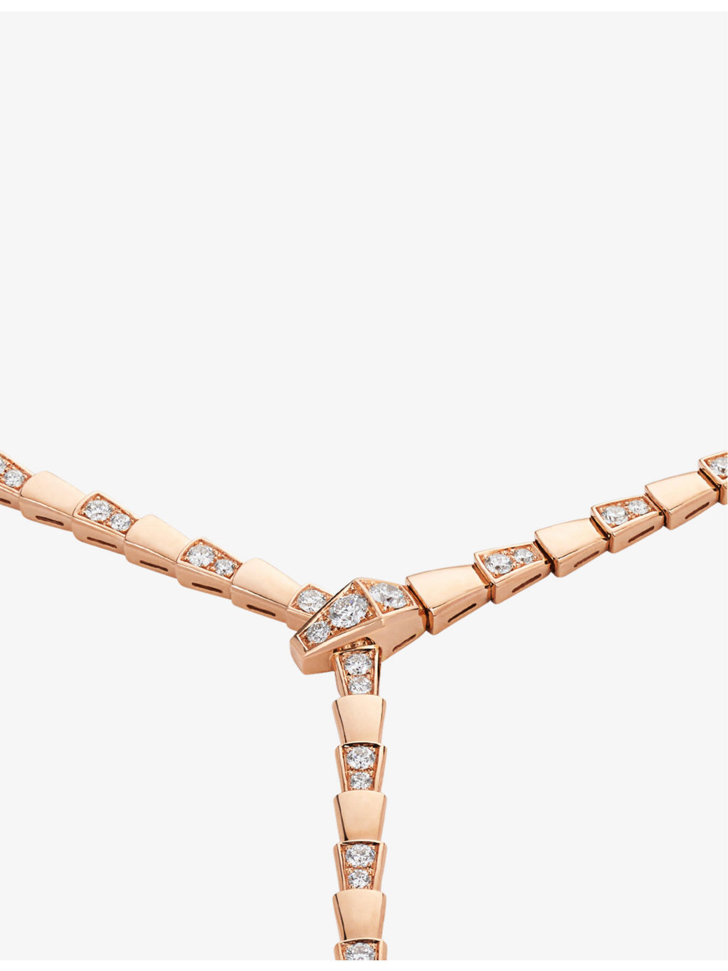 Serpenti coiled-snake 18ct rose-gold and 4.5ct diamond necklace - 3