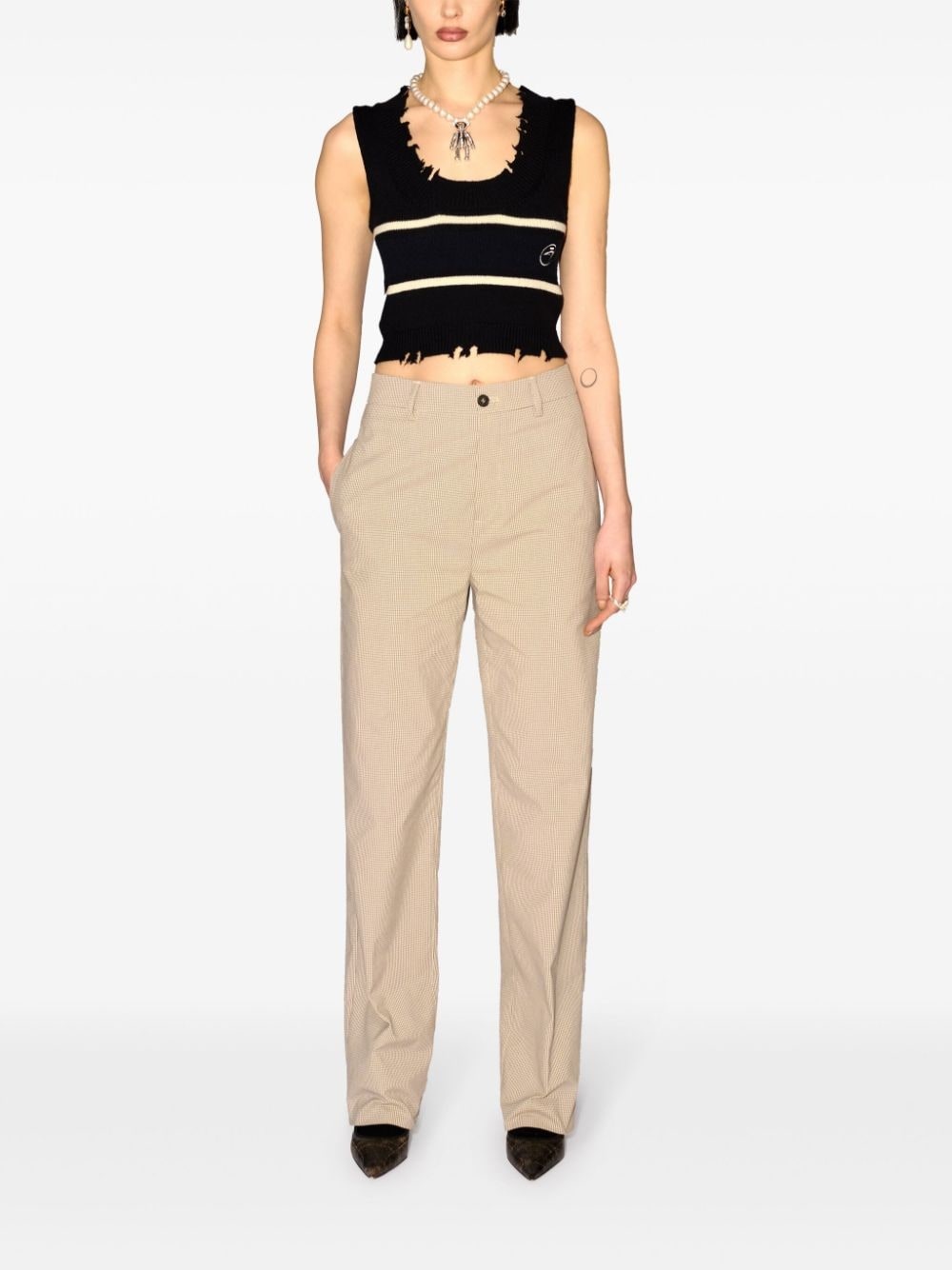 raw-cut knitted top - 2