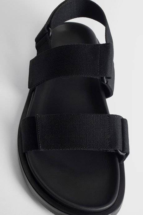 Uma wang men's black leather and nylon sandals - 5