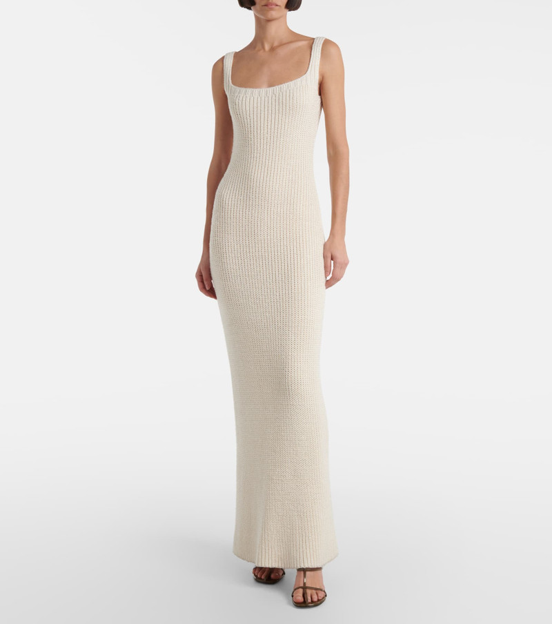 KHAITE Lex ribbed-knit silk maxi dress outlook