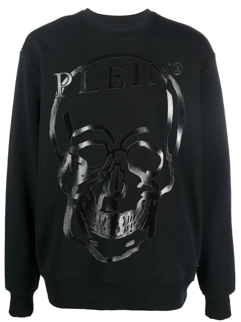 skull-print crew neck sweatshirt - 1